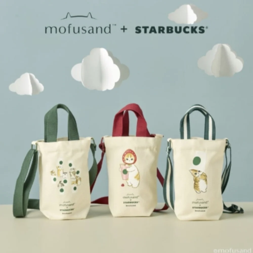 Starbucks Asia Mofusand kitty canvas cup carrier BNWT - Picture 9 of 9